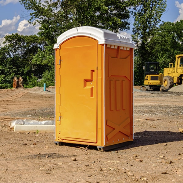 how often are the portable restrooms cleaned and serviced during a rental period in Bolivar